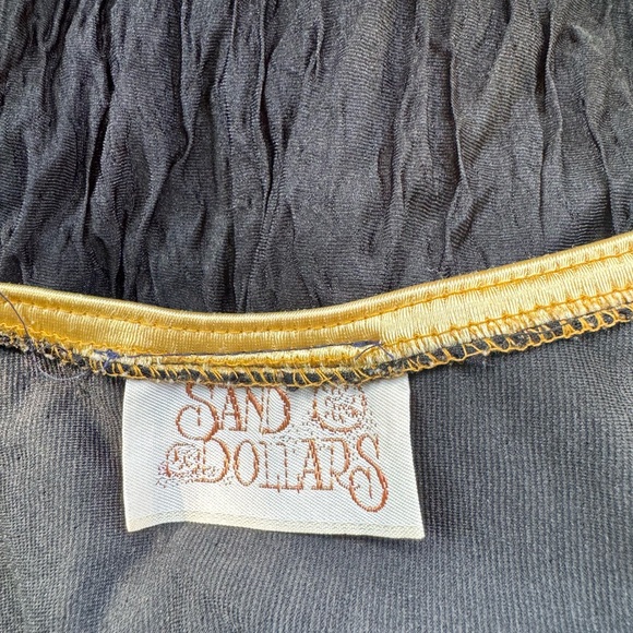 Sand Dollars Black and Gold Elastic Waist Romper - Picture 9 of 9